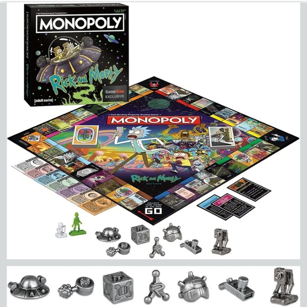 Rick and Morty Monopoly Board Game Limited Edition Adult Swim